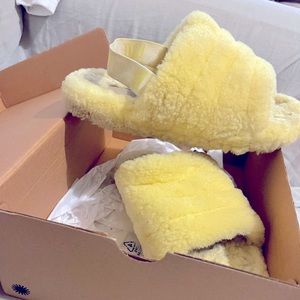 Yellow ugg slippers